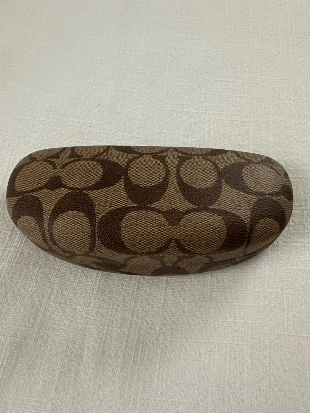 New Coach Brown Logo Print Eyewear Glasses Hard Case